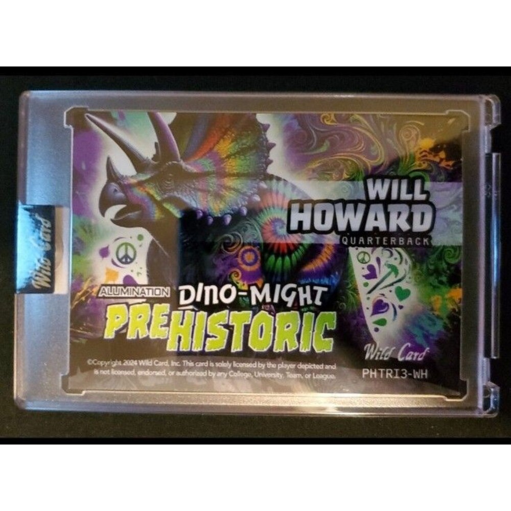 Will Howard 1/1 Dino-Might Prehistoric Football Card - Picture 2 of 2